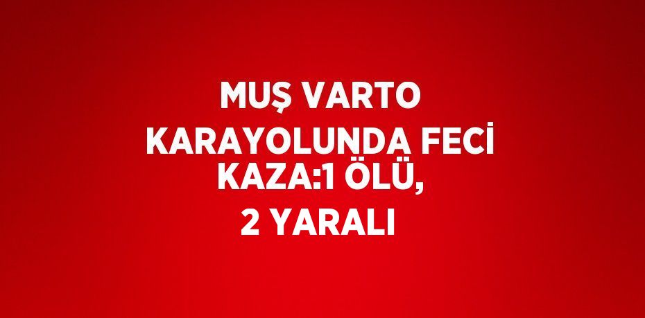 MUŞ VARTO KARAYOLUNDA FECİ KAZA:1 ÖLÜ, 2 YARALI