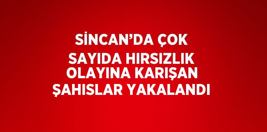 SİNCAN’DA ÇOK SAYIDA HIRSIZLIK OLAYINA KARIŞAN ŞAHISLAR YAKALANDI