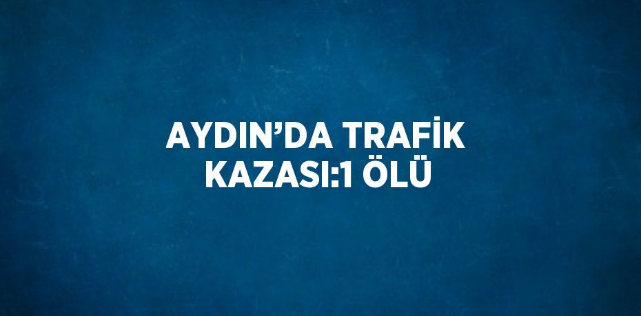 AYDIN’DA TRAFİK KAZASI:1 ÖLÜ