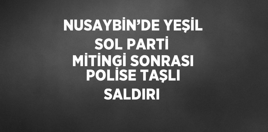 NUSAYBİN’DE YEŞİL SOL PARTİ MİTİNGİ SONRASI POLİSE TAŞLI SALDIRI