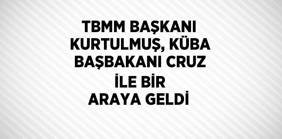 TBMM BAŞKANI KURTULMUŞ, KÜBA BAŞBAKANI CRUZ İLE BİR ARAYA GELDİ