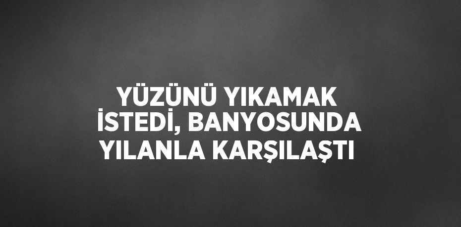 YÜZÜNÜ YIKAMAK İSTEDİ, BANYOSUNDA YILANLA KARŞILAŞTI