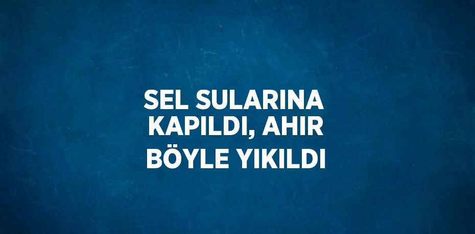 SEL SULARINA KAPILDI, AHIR BÖYLE YIKILDI