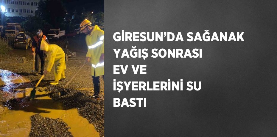 GİRESUN’DA SAĞANAK YAĞIŞ SONRASI EV VE İŞYERLERİNİ SU BASTI