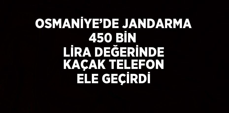 OSMANİYE’DE JANDARMA 450 BİN LİRA DEĞERİNDE KAÇAK TELEFON ELE GEÇİRDİ