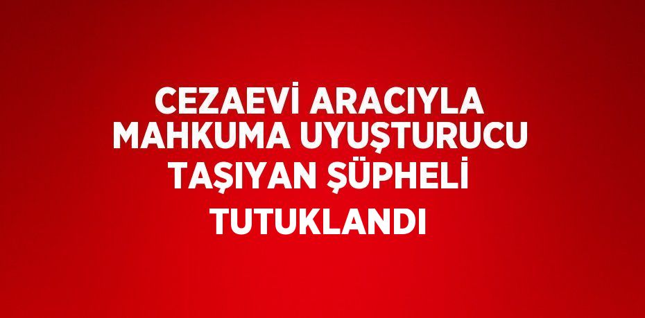 CEZAEVİ ARACIYLA MAHKUMA UYUŞTURUCU TAŞIYAN ŞÜPHELİ TUTUKLANDI