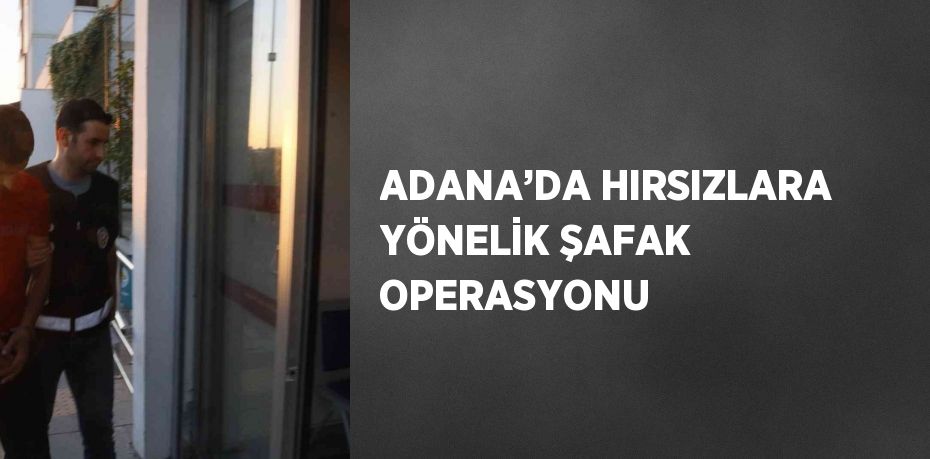 ADANA’DA HIRSIZLARA YÖNELİK ŞAFAK OPERASYONU