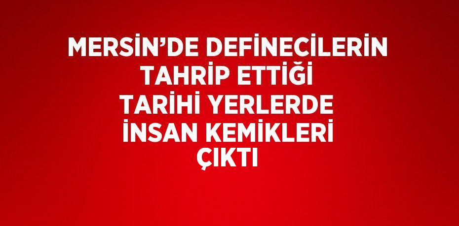 MERSİN’DE DEFİNECİLERİN TAHRİP ETTİĞİ TARİHİ YERLERDE İNSAN KEMİKLERİ ÇIKTI