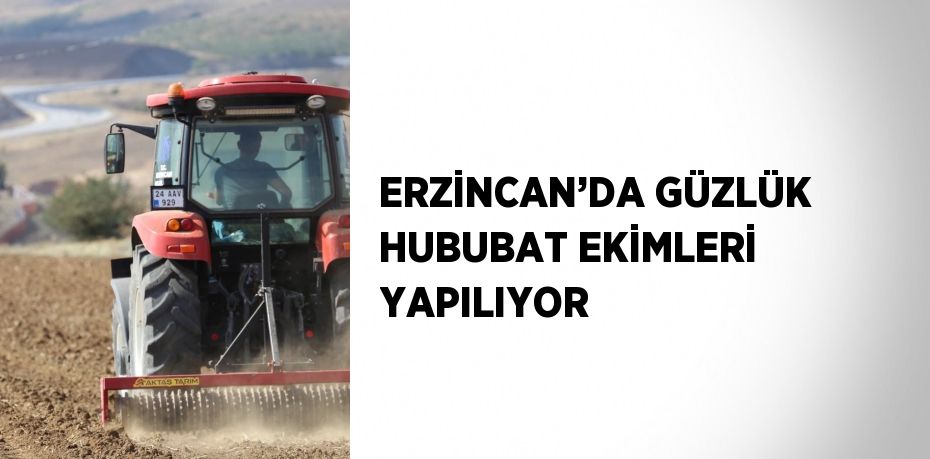 ERZİNCAN’DA GÜZLÜK HUBUBAT EKİMLERİ YAPILIYOR