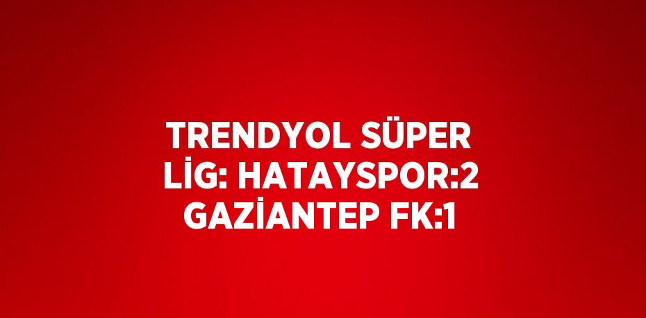 TRENDYOL SÜPER LİG: HATAYSPOR:2 GAZİANTEP FK:1