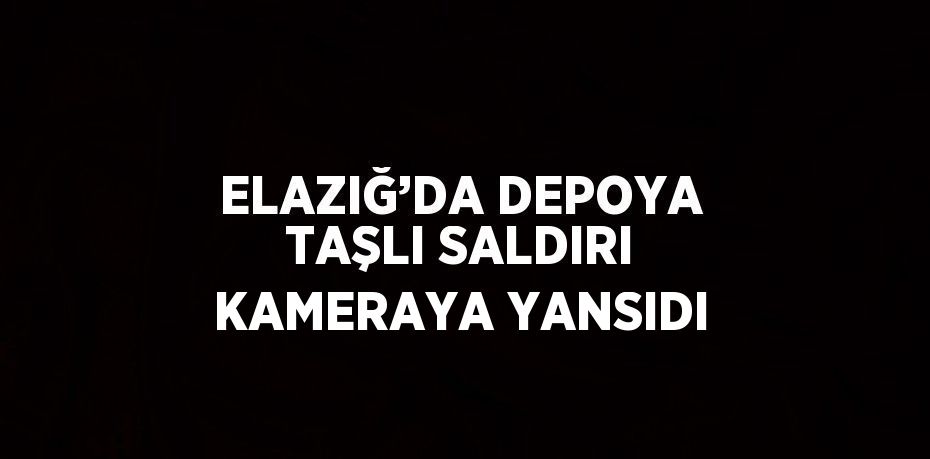 ELAZIĞ’DA DEPOYA TAŞLI SALDIRI KAMERAYA YANSIDI