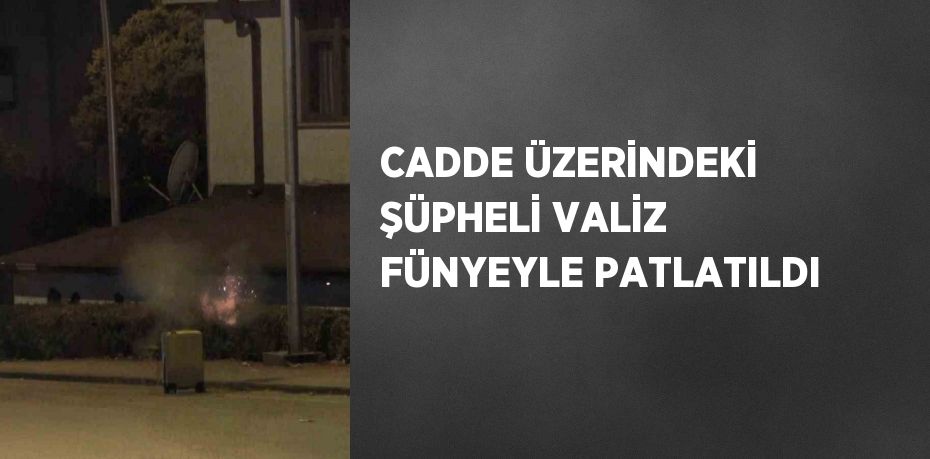 CADDE ÜZERİNDEKİ ŞÜPHELİ VALİZ FÜNYEYLE PATLATILDI