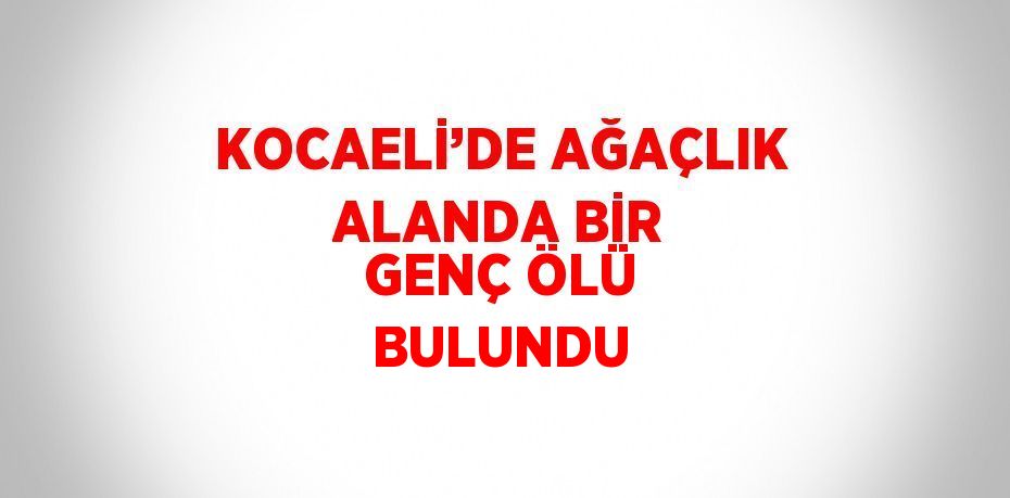 KOCAELİ’DE AĞAÇLIK ALANDA BİR GENÇ ÖLÜ BULUNDU