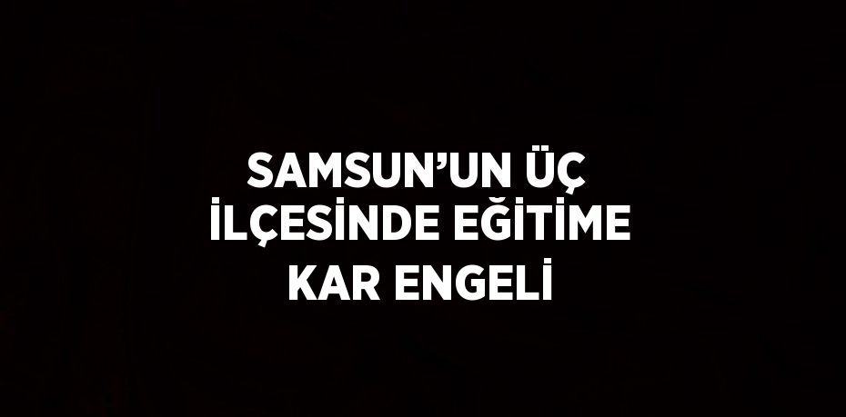 SAMSUN’UN ÜÇ İLÇESİNDE EĞİTİME KAR ENGELİ