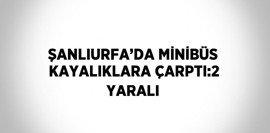 ŞANLIURFA’DA MİNİBÜS KAYALIKLARA ÇARPTI:2 YARALI