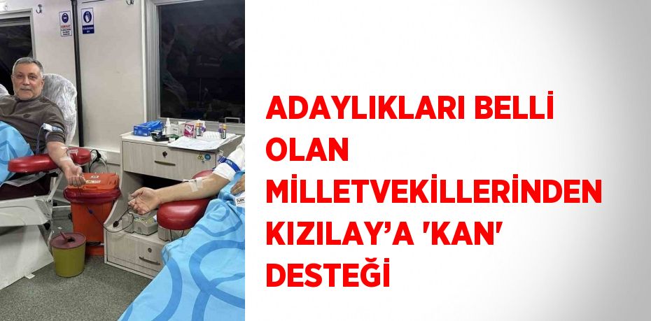 ADAYLIKLARI BELLİ OLAN MİLLETVEKİLLERİNDEN KIZILAY’A 'KAN' DESTEĞİ