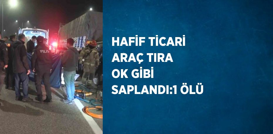 HAFİF TİCARİ ARAÇ TIRA OK GİBİ SAPLANDI:1 ÖLÜ