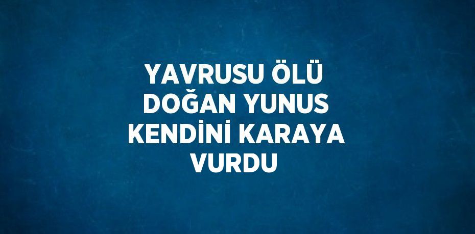 YAVRUSU ÖLÜ DOĞAN YUNUS KENDİNİ KARAYA VURDU