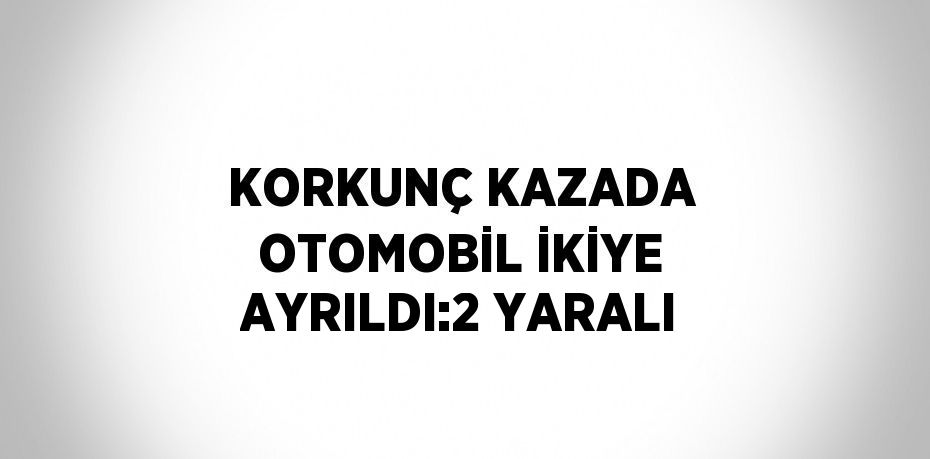 KORKUNÇ KAZADA OTOMOBİL İKİYE AYRILDI:2 YARALI