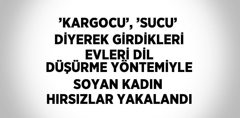 ’KARGOCU’, ’SUCU’ DİYEREK GİRDİKLERİ EVLERİ DİL DÜŞÜRME YÖNTEMİYLE SOYAN KADIN HIRSIZLAR YAKALANDI