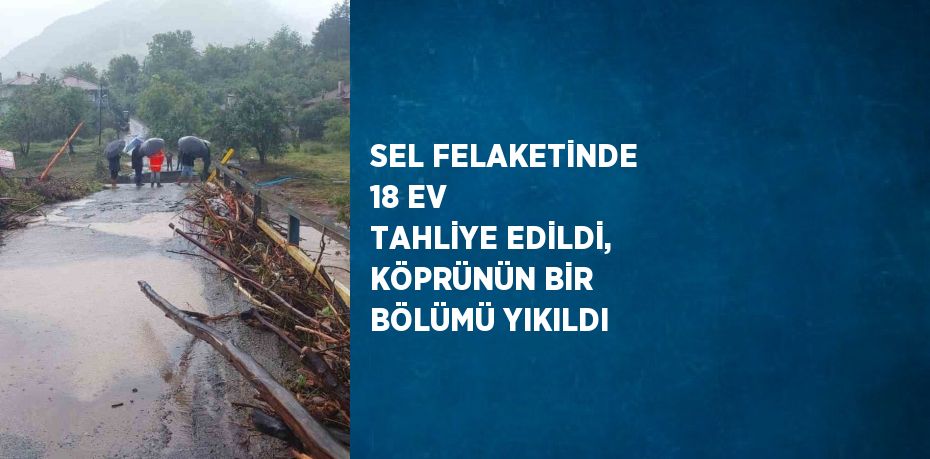 SEL FELAKETİNDE 18 EV TAHLİYE EDİLDİ, KÖPRÜNÜN BİR BÖLÜMÜ YIKILDI