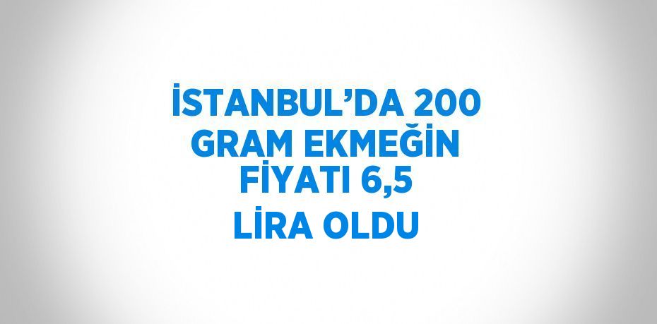 İSTANBUL’DA 200 GRAM EKMEĞİN FİYATI 6,5 LİRA OLDU