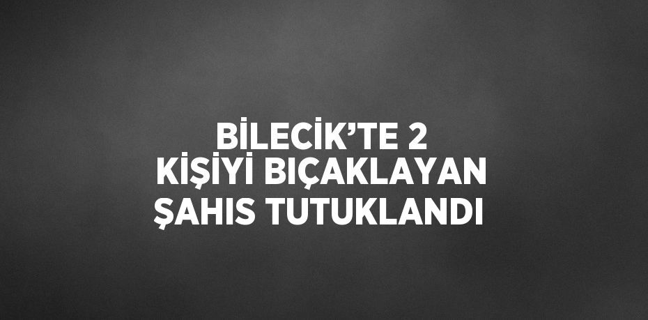 BİLECİK’TE 2 KİŞİYİ BIÇAKLAYAN ŞAHIS TUTUKLANDI