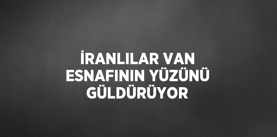 İRANLILAR VAN ESNAFININ YÜZÜNÜ GÜLDÜRÜYOR