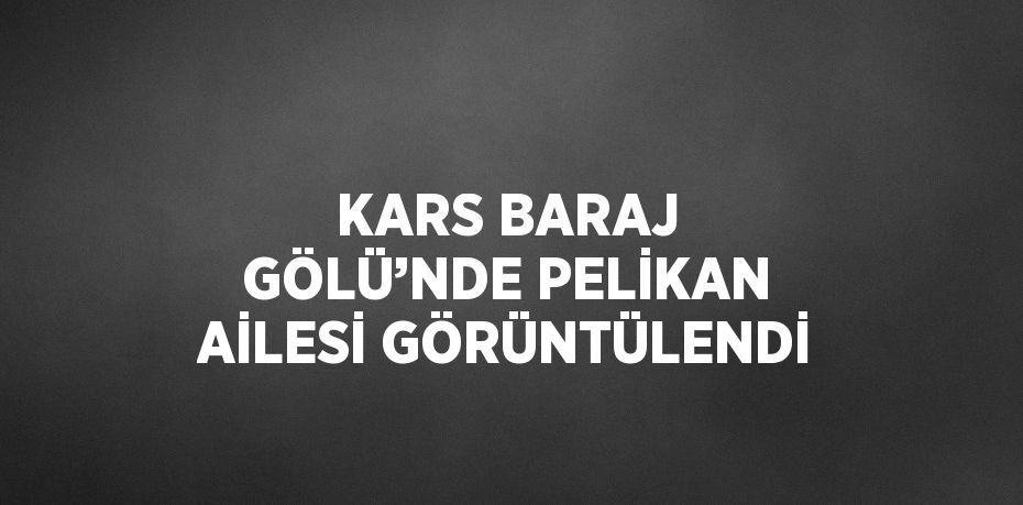 KARS BARAJ GÖLÜ’NDE PELİKAN AİLESİ GÖRÜNTÜLENDİ