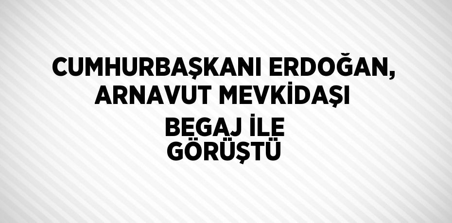 CUMHURBAŞKANI ERDOĞAN, ARNAVUT MEVKİDAŞI BEGAJ İLE GÖRÜŞTÜ