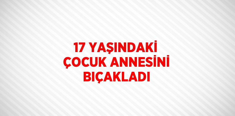 17 YAŞINDAKİ ÇOCUK ANNESİNİ BIÇAKLADI