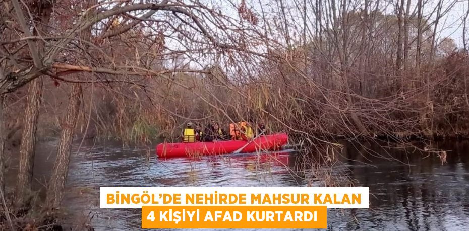 BİNGÖL’DE NEHİRDE MAHSUR KALAN 4 KİŞİYİ AFAD KURTARDI