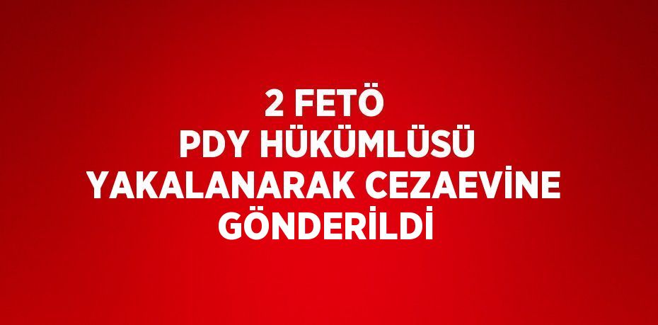 2 FETÖ PDY HÜKÜMLÜSÜ YAKALANARAK CEZAEVİNE GÖNDERİLDİ