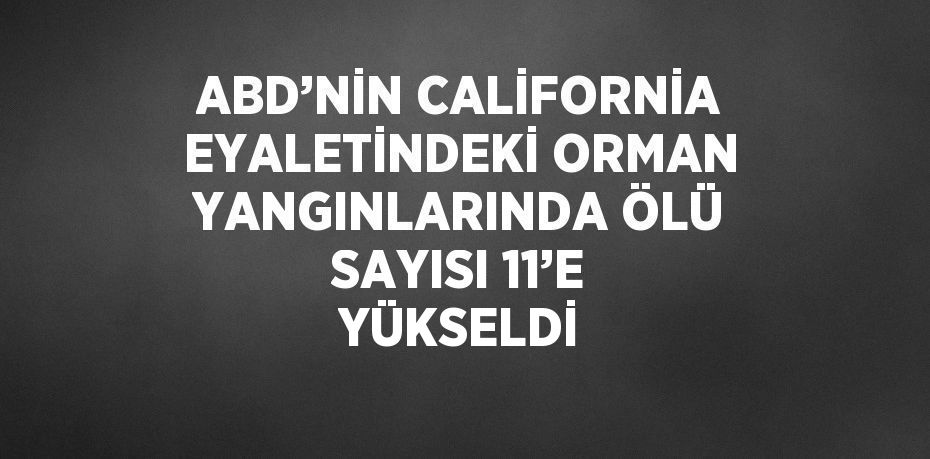 ABD’NİN CALİFORNİA EYALETİNDEKİ ORMAN YANGINLARINDA ÖLÜ SAYISI 11’E YÜKSELDİ