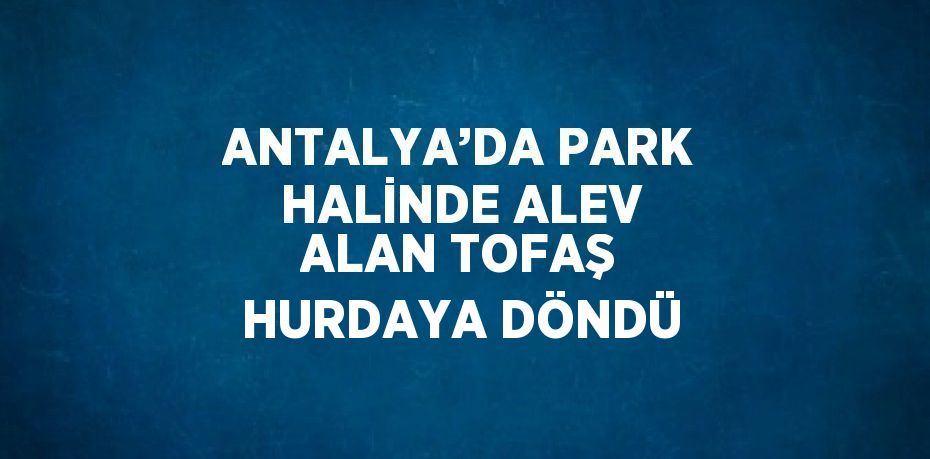 ANTALYA’DA PARK HALİNDE ALEV ALAN TOFAŞ HURDAYA DÖNDÜ