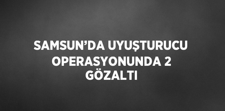 SAMSUN’DA UYUŞTURUCU OPERASYONUNDA 2 GÖZALTI