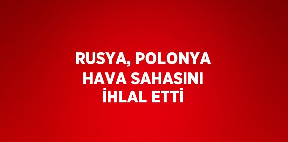 RUSYA, POLONYA HAVA SAHASINI İHLAL ETTİ