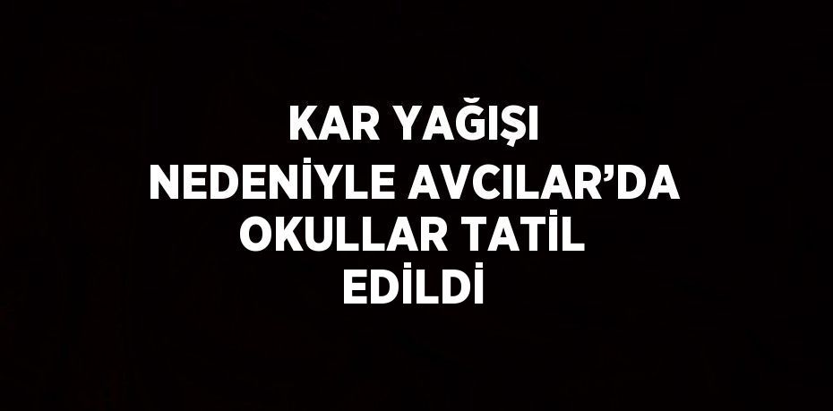 KAR YAĞIŞI NEDENİYLE AVCILAR’DA OKULLAR TATİL EDİLDİ