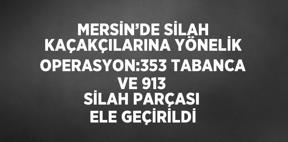 MERSİN’DE SİLAH KAÇAKÇILARINA YÖNELİK OPERASYON:353 TABANCA VE 913 SİLAH PARÇASI ELE GEÇİRİLDİ