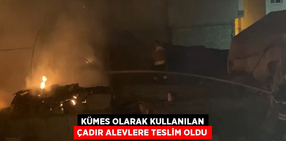 KÜMES OLARAK KULLANILAN ÇADIR ALEVLERE TESLİM OLDU