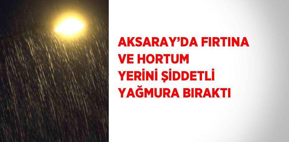 AKSARAY’DA FIRTINA VE HORTUM YERİNİ ŞİDDETLİ YAĞMURA BIRAKTI