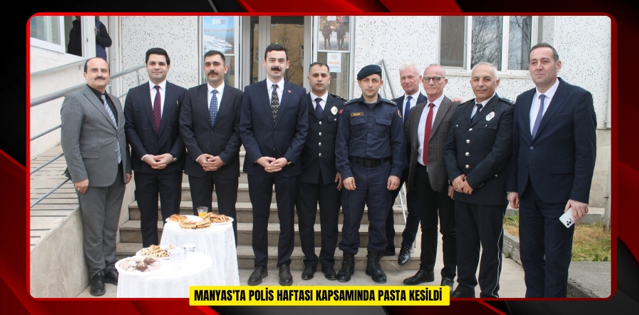 Manyas'ta polis haftası kapsamında pasta kesildi