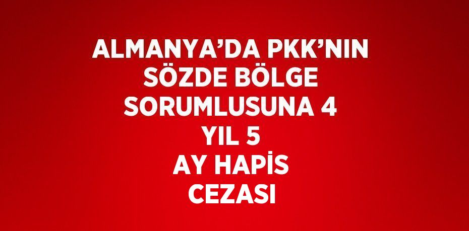 ALMANYA’DA PKK’NIN SÖZDE BÖLGE SORUMLUSUNA 4 YIL 5 AY HAPİS CEZASI