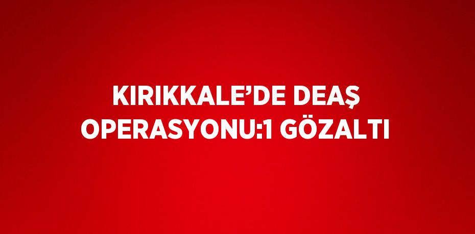 KIRIKKALE’DE DEAŞ OPERASYONU:1 GÖZALTI