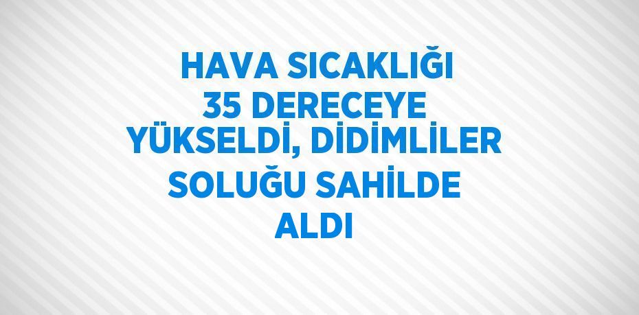 HAVA SICAKLIĞI 35 DERECEYE YÜKSELDİ, DİDİMLİLER SOLUĞU SAHİLDE ALDI