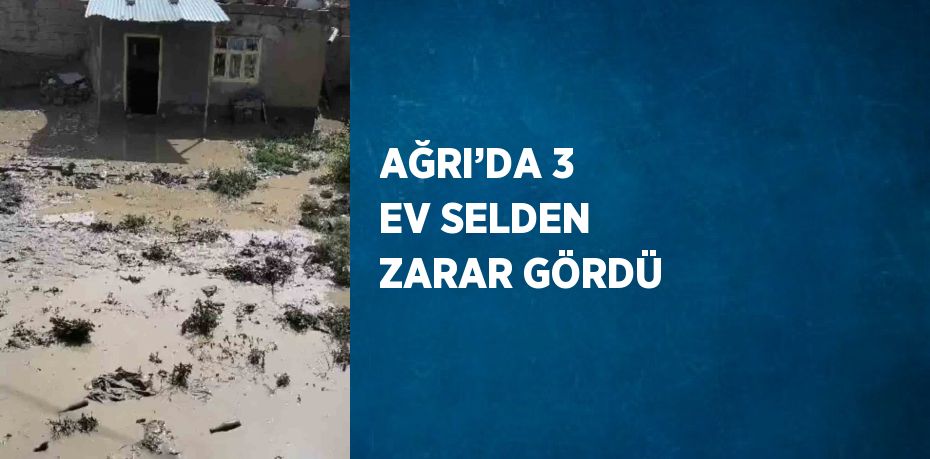 AĞRI’DA 3 EV SELDEN ZARAR GÖRDÜ