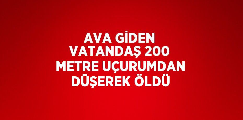 AVA GİDEN VATANDAŞ 200 METRE UÇURUMDAN DÜŞEREK ÖLDÜ