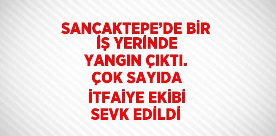 SANCAKTEPE’DE BİR İŞ YERİNDE YANGIN ÇIKTI. ÇOK SAYIDA İTFAİYE EKİBİ SEVK EDİLDİ