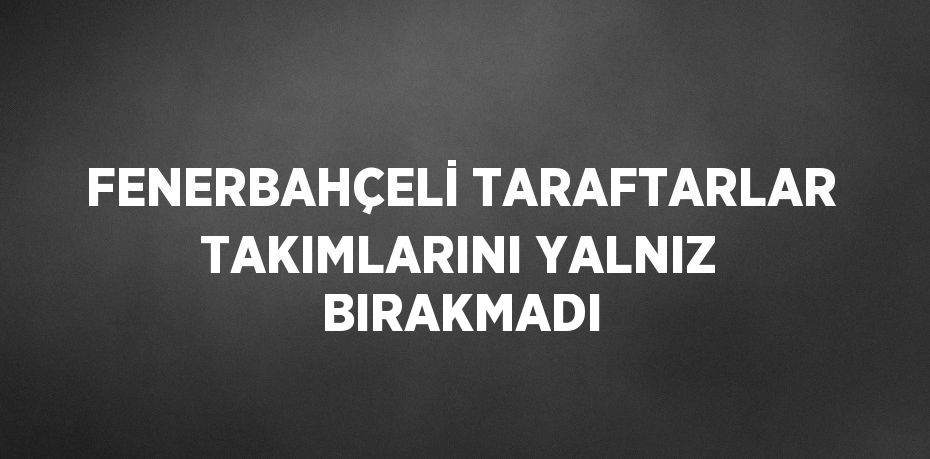 FENERBAHÇELİ TARAFTARLAR TAKIMLARINI YALNIZ BIRAKMADI