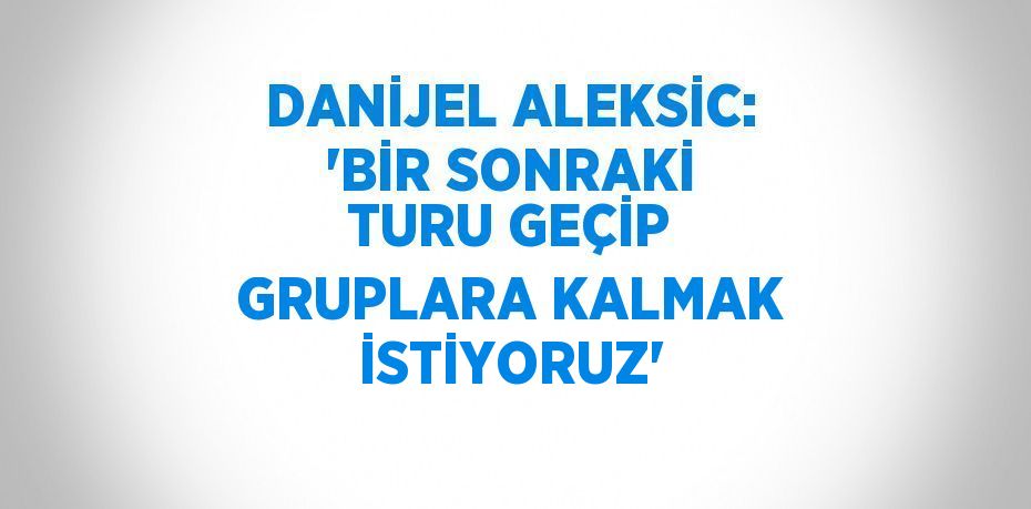 DANİJEL ALEKSİC: 'BİR SONRAKİ TURU GEÇİP GRUPLARA KALMAK İSTİYORUZ'